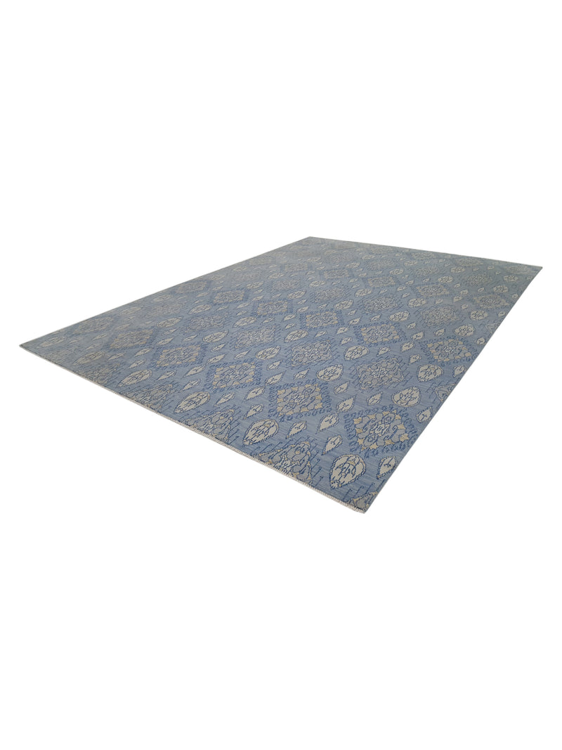 Pacific Arts and Crafts 39892 Lt.Grey Blue Transitional Hand Knotted Rug