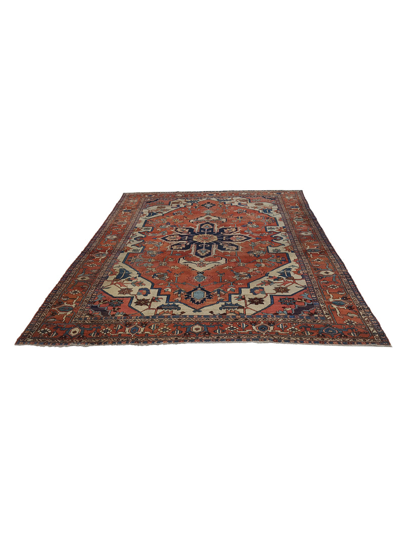 Fasa Antique Serapi 39996 Rust Rust Traditional Antique Rug