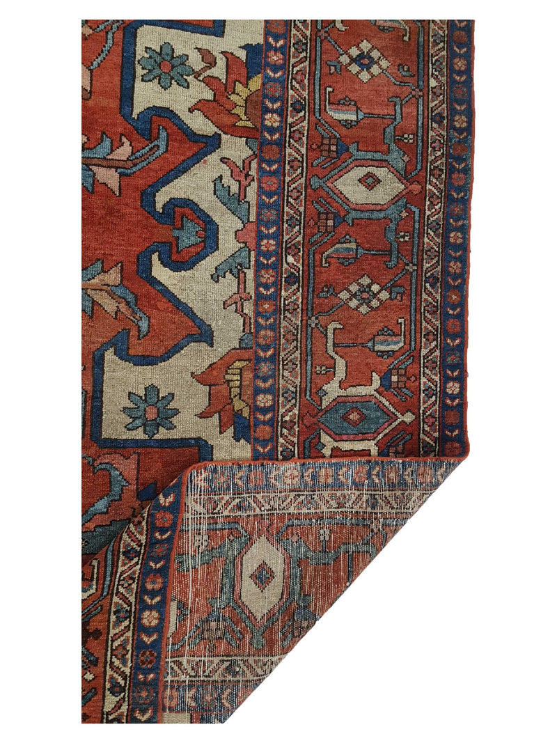 Fasa Antique Serapi 39996 Rust Rust Traditional Antique Rug