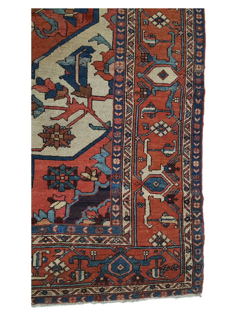 Fasa Antique Serapi 39996 Rust Rust Traditional Antique Rug