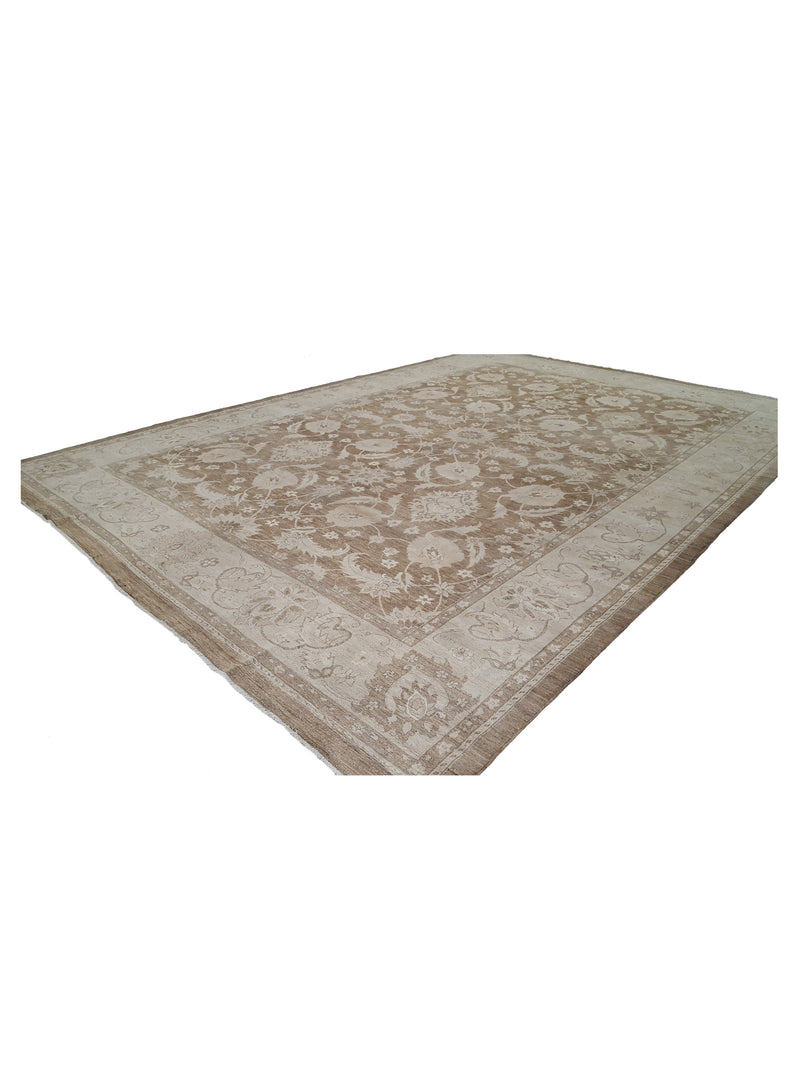 Pacific Ziegler 40055 Brown Gold Transitional Hand Knotted Rug