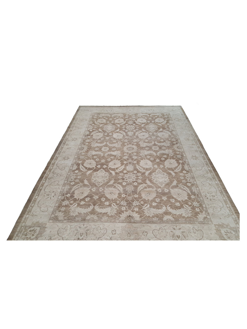 Pacific Ziegler 40055 Brown Gold Transitional Hand Knotted Rug
