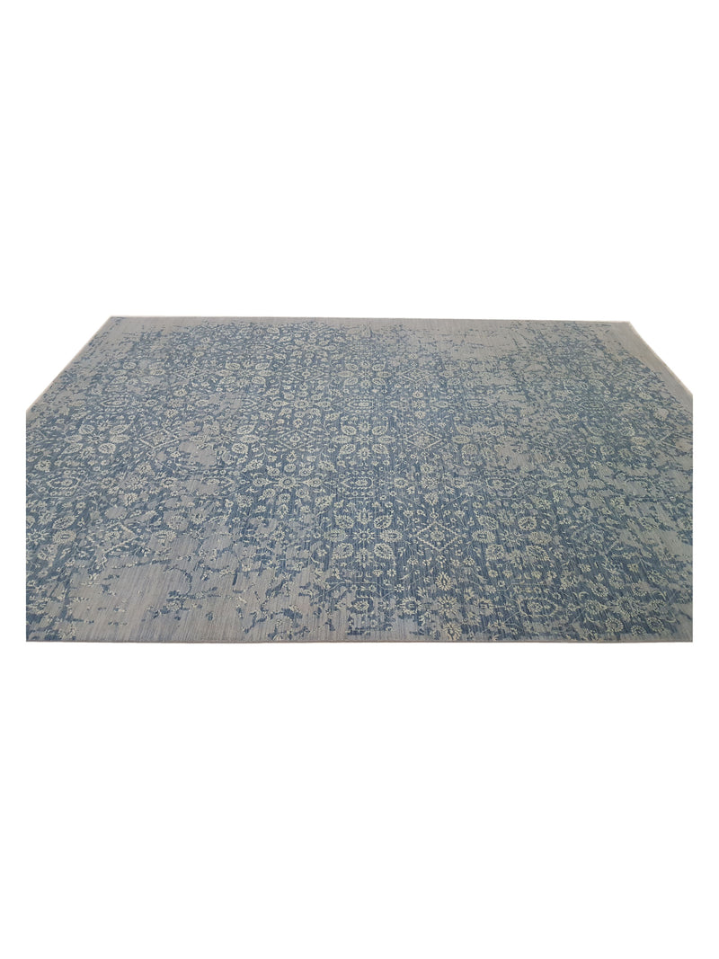 Pacific Erase 40061 Grey Blue Modern Hand Knotted Rug