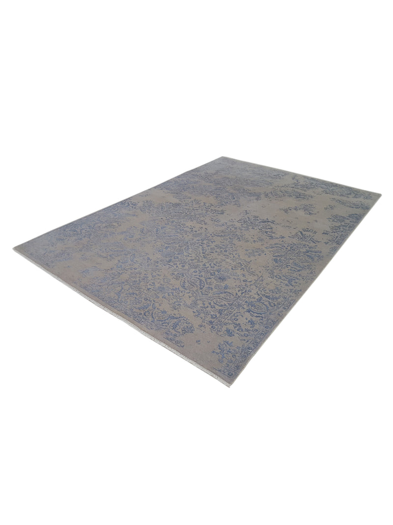 Pacific Erase 40103 Beige Silver Modern Hand Knotted Rug