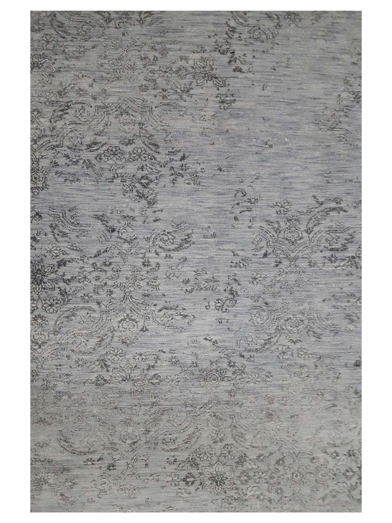 Pacific Erase 40104 Grey Grey Modern Hand Knotted Rug