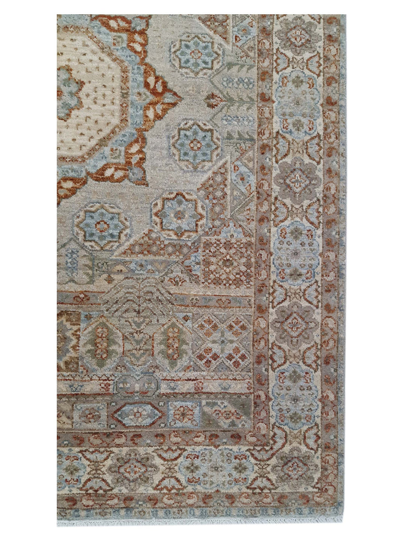 Pacific Mamluk 40116 Beige Rust Traditional Hand Knotted Rug