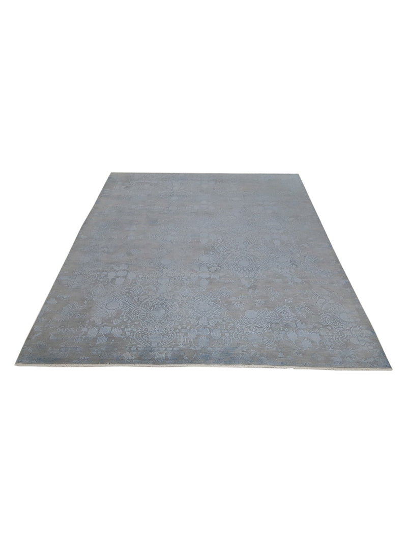 Pacific Erase 40119 Grey Blue Modern Hand Knotted Rug