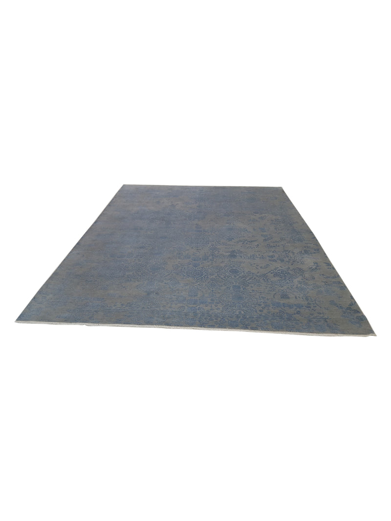 Pacific Erase 40119 Grey Blue Modern Hand Knotted Rug