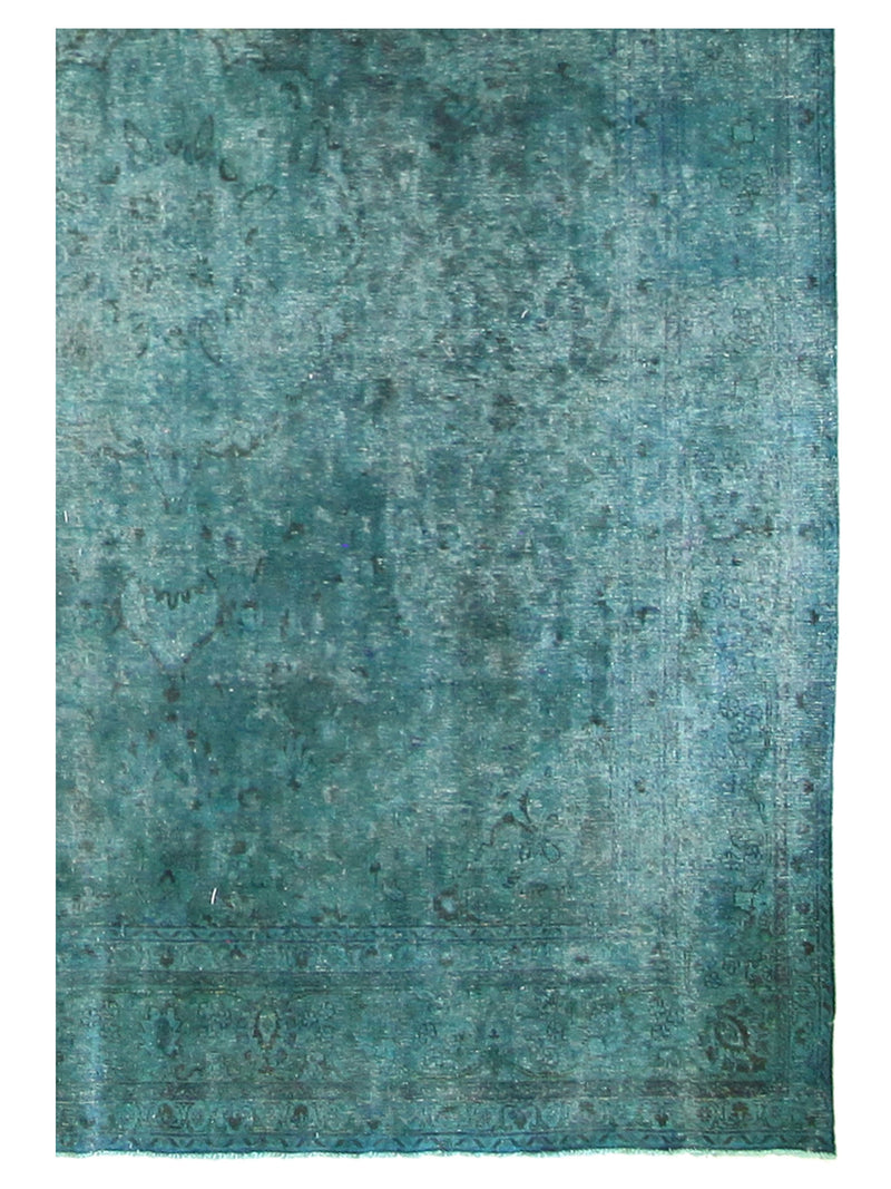 Pacific Overdyed 40184 Teal Teal Transitional Hand Knotted Rug