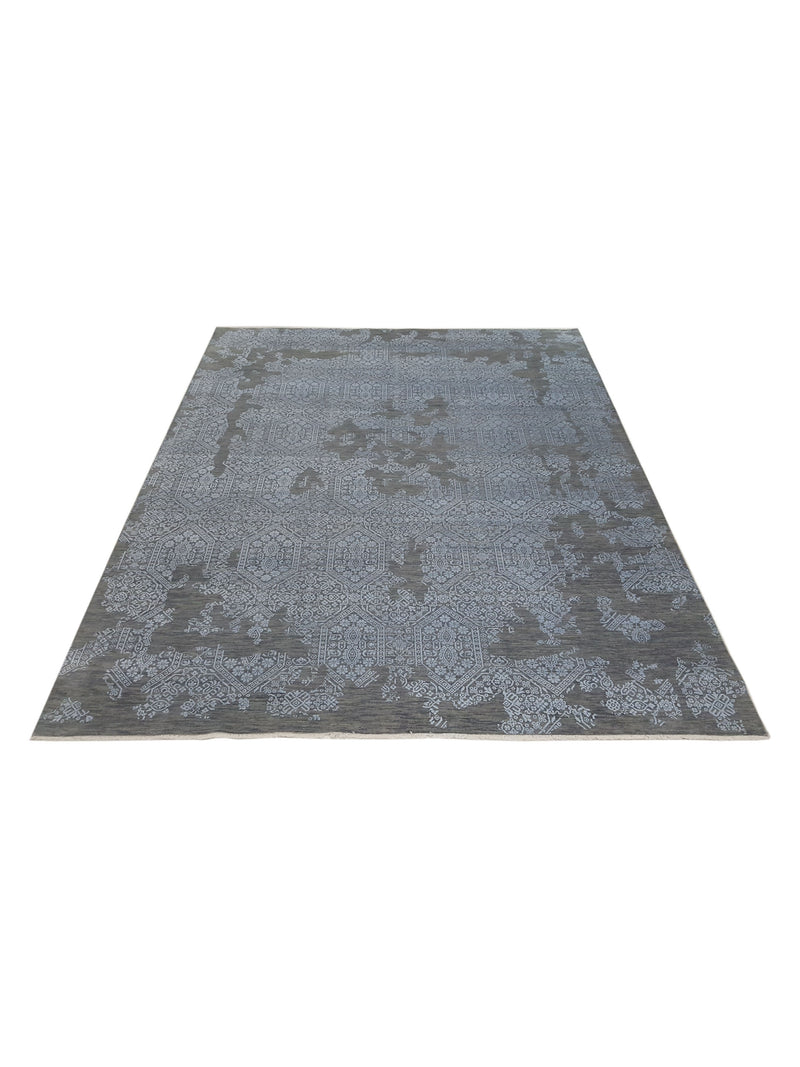 Pacific Erase 40232 Grey Silver Modern Hand Knotted Rug