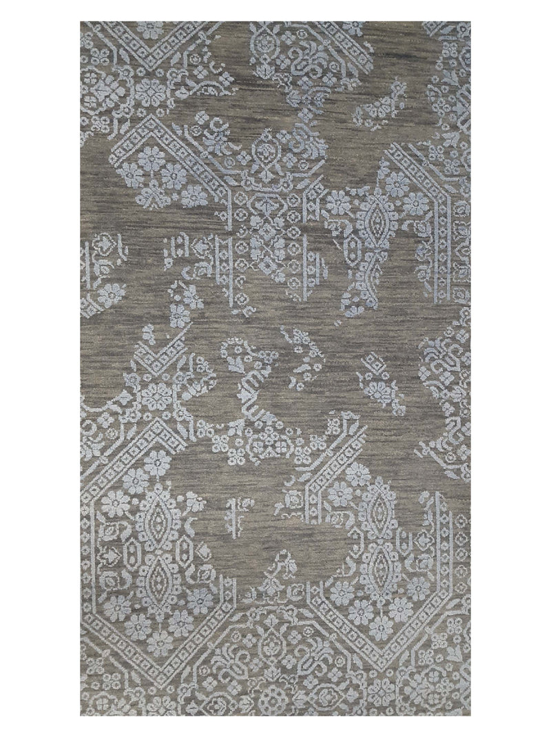 Pacific Erase 40232 Grey Silver Modern Hand Knotted Rug