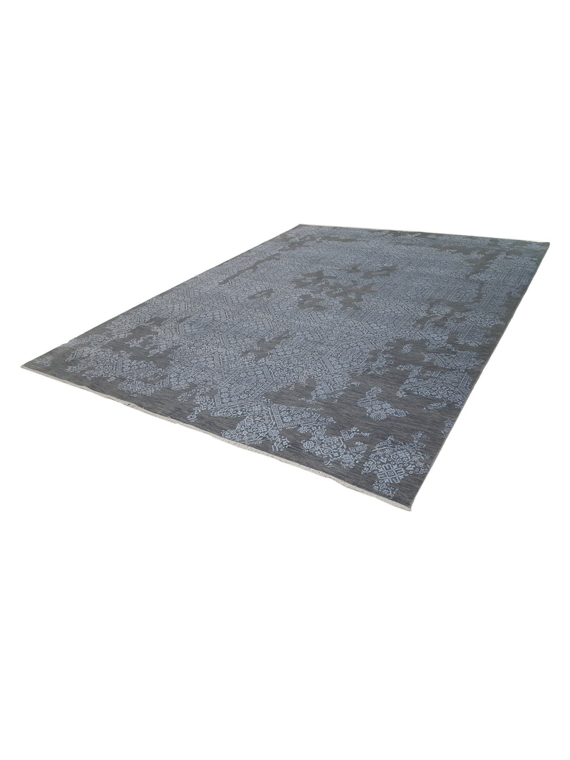 Pacific Erase 40232 Grey Silver Modern Hand Knotted Rug