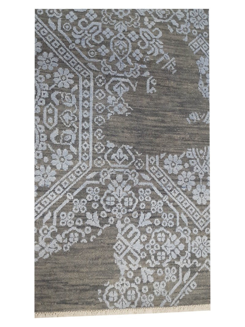 Pacific Erase 40232 Grey Silver Modern Hand Knotted Rug