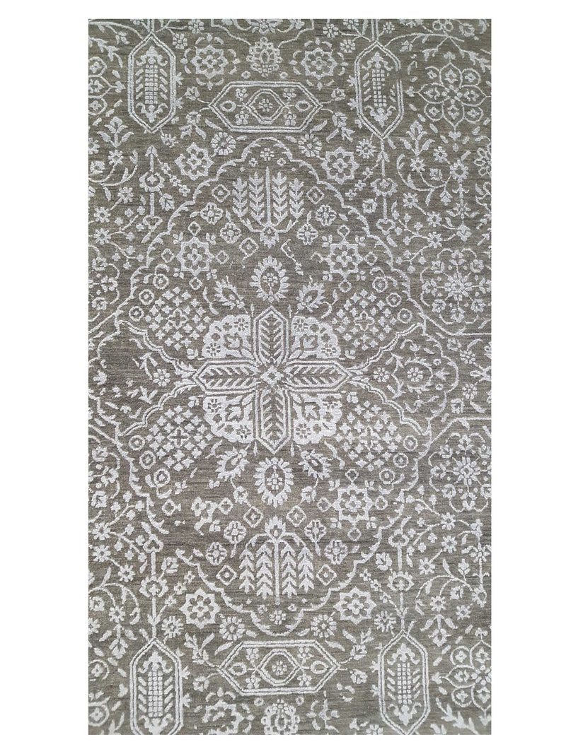 Pacific Erase 40265 Charcoal Silver Modern Hand Knotted Rug