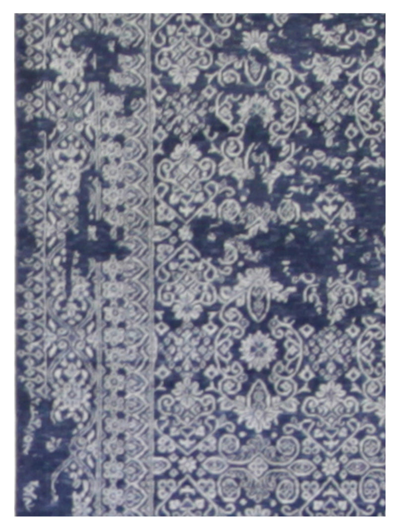 Pacific Erase 40303 Jade Blue Silver Modern Hand Knotted Rug