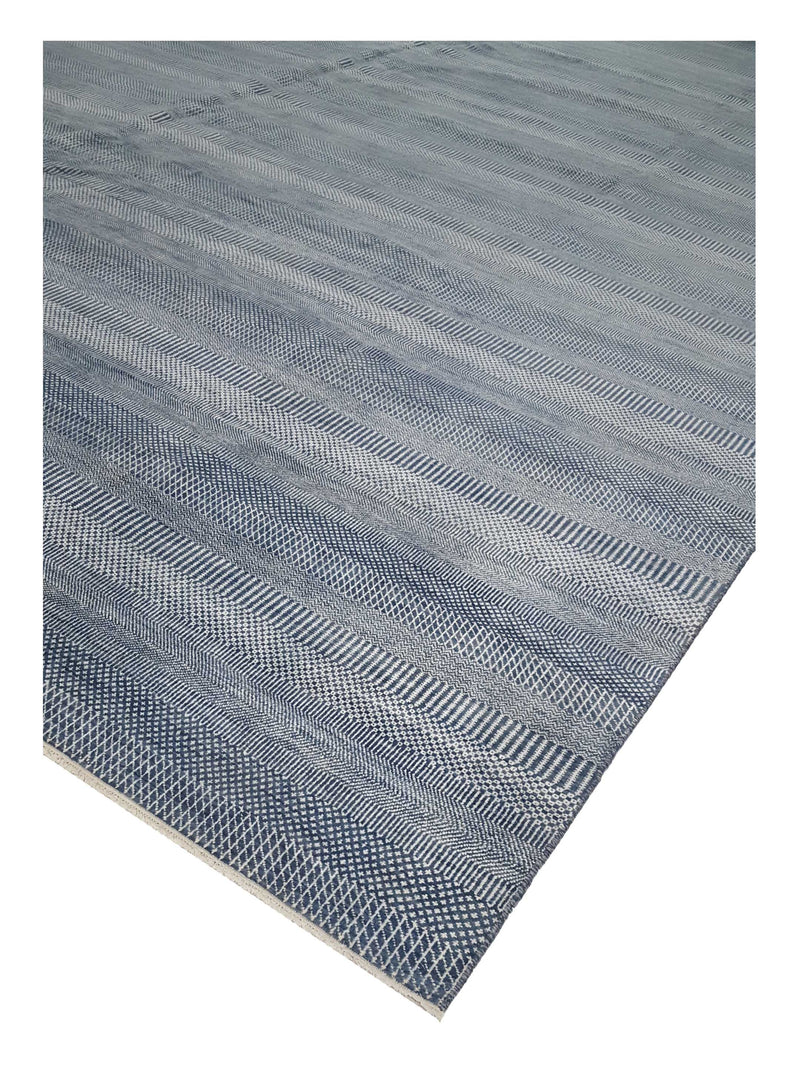 Pacific Touch 40371 Jade Blue Beige Modern Hand Knotted Rug