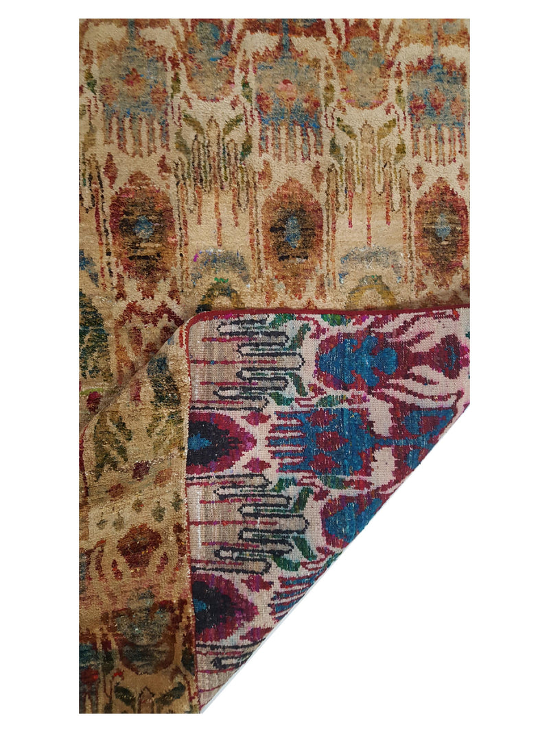 Pacific Sari Silk 40381 Multi Multi Transitional Hand Knotted Rug