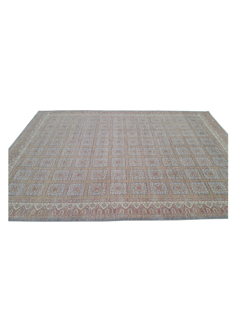 Pacific Ziegler 40445 Grey Ivory Transitional Hand Knotted Rug