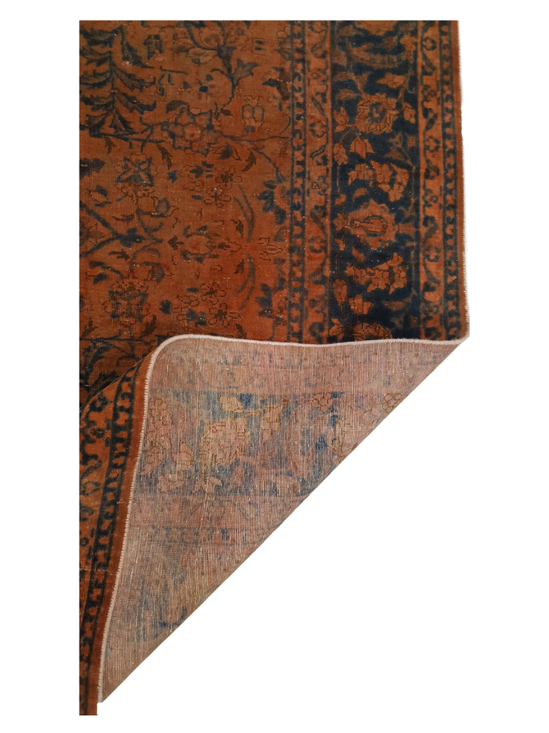 Pacific Overdyed 40470 Orange Black Transitional Hand Knotted Rug