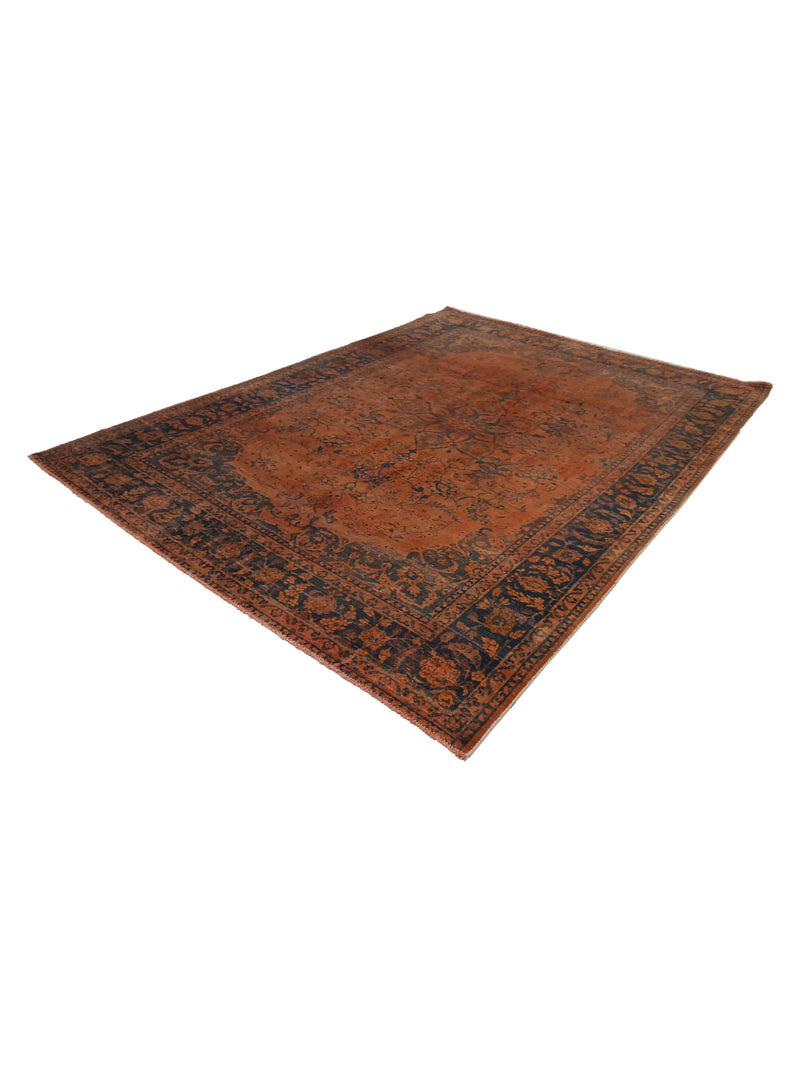 Pacific Overdyed 40470 Orange Black Transitional Hand Knotted Rug