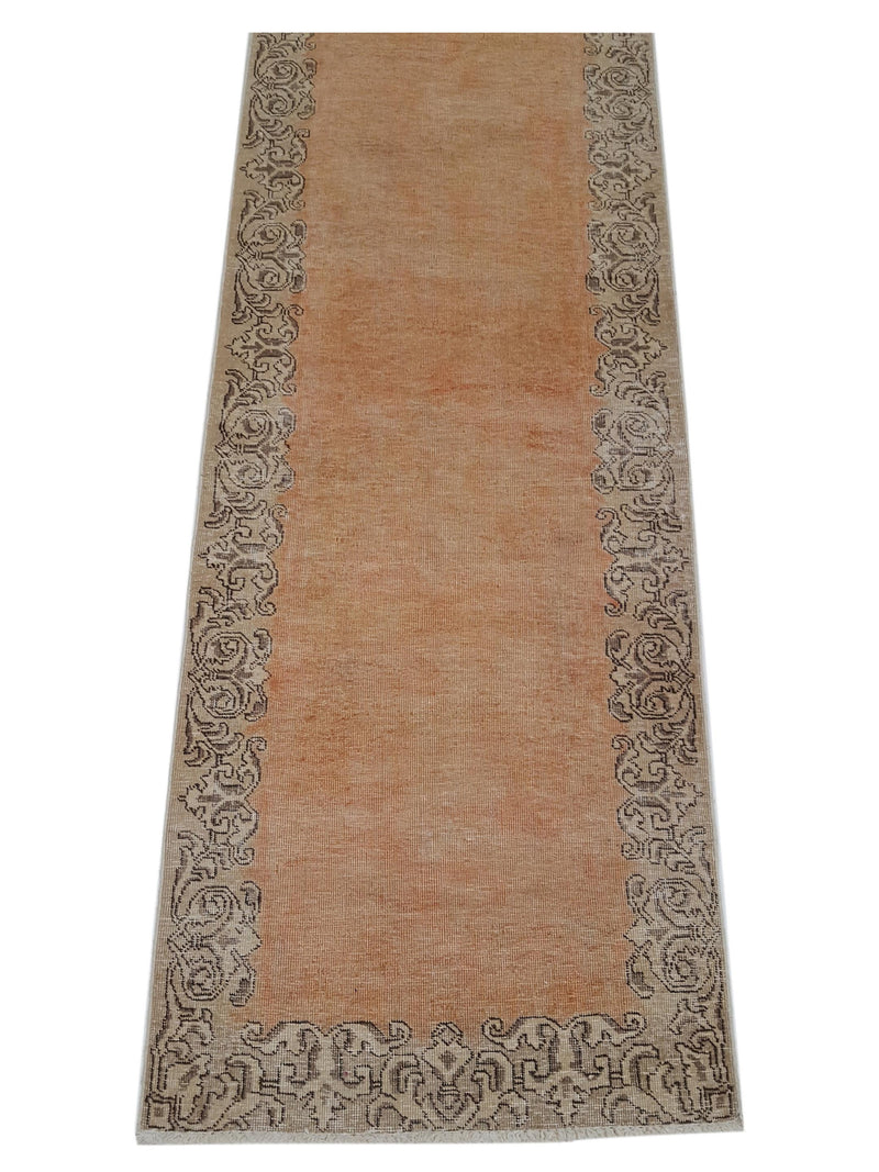 Pacific Vintage 40477 Orange Ivory Vintage Hand Knotted Rug