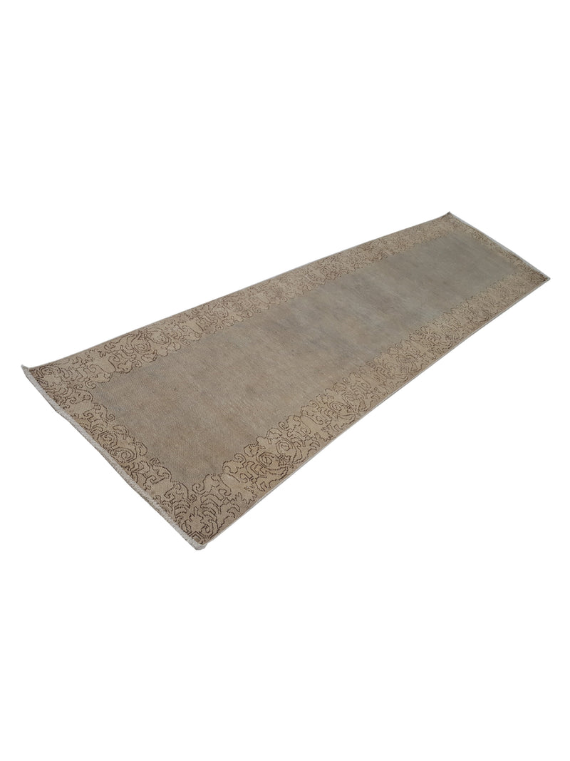 Pacific Vintage 40478 Ivory Beige Vintage Hand Knotted Rug