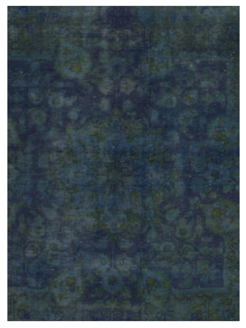 Pacific Overdyed 40502 Blue Blue Transitional Hand Knotted Rug