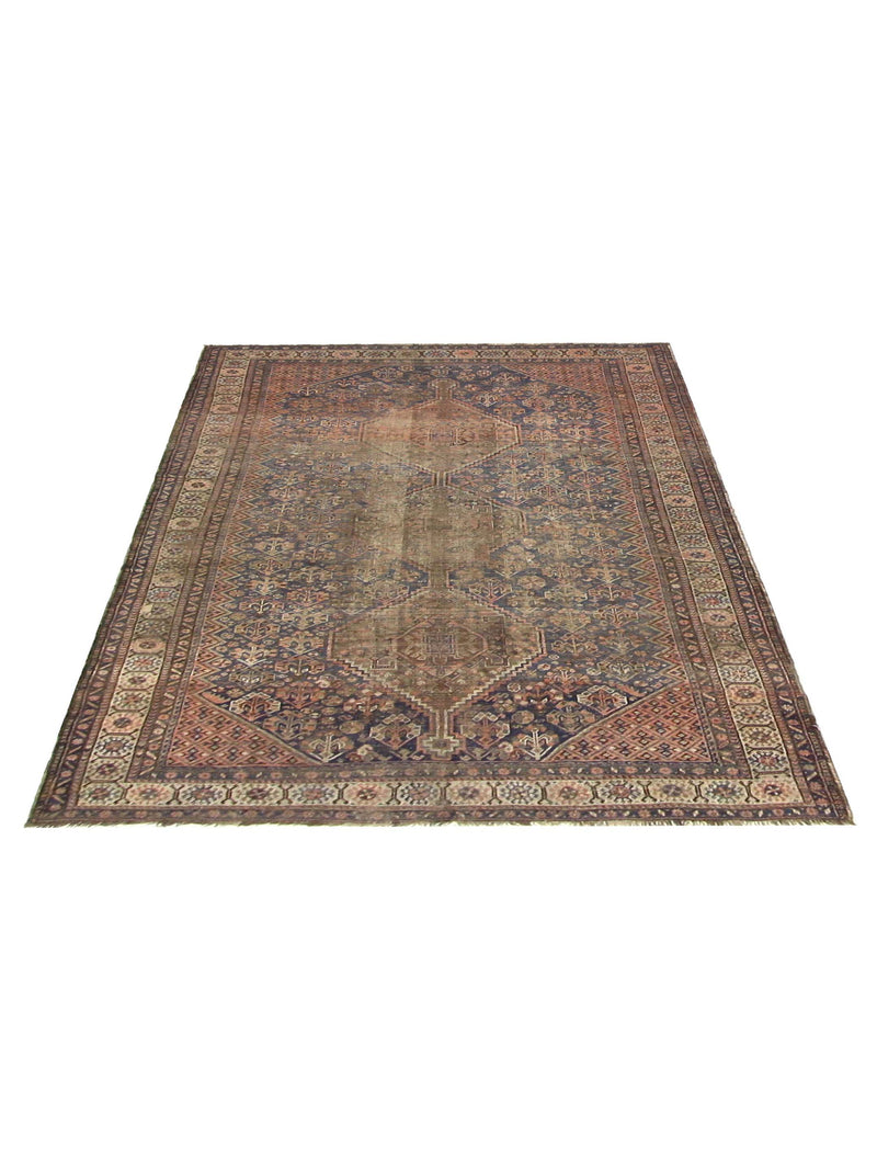Fasa Antique Shiraz 40571 Blue Coral Traditional Antique Rug