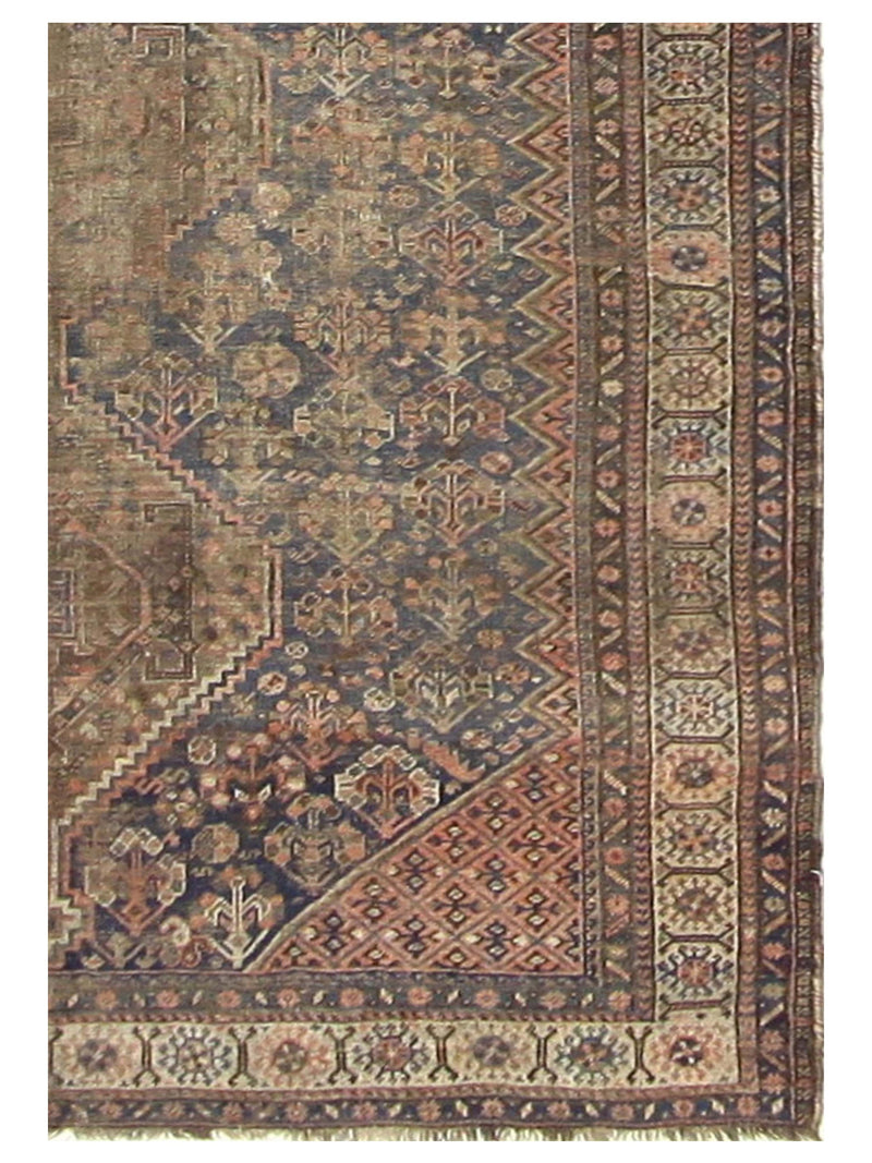 Fasa Antique Shiraz 40571 Blue Coral Traditional Antique Rug