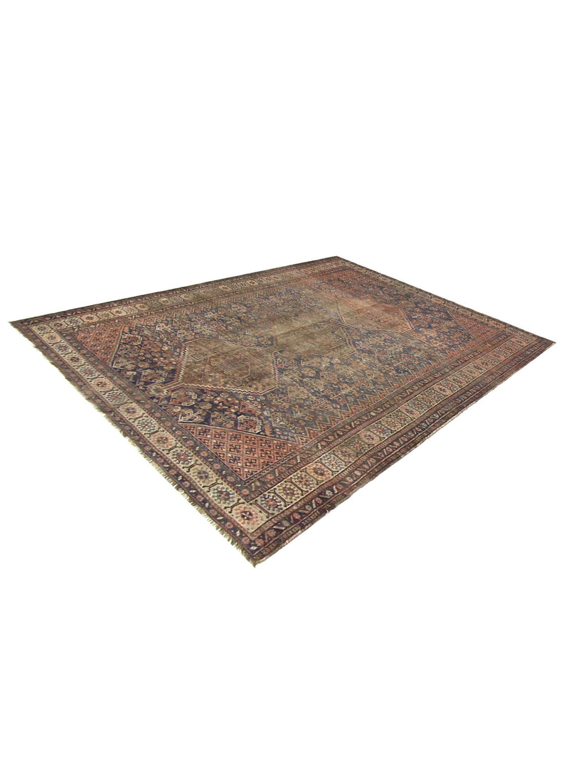 Fasa Antique Shiraz 40571 Blue Coral Traditional Antique Rug