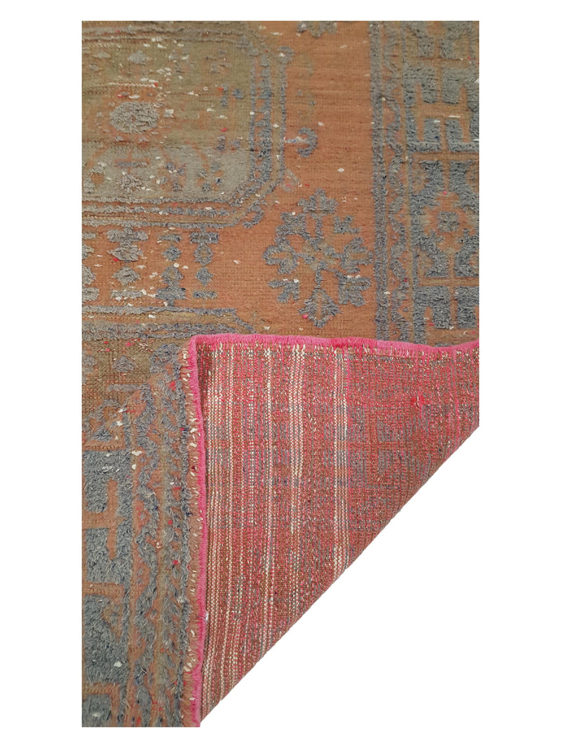 Fasa Antique Ushak 40586 Orange Grey Traditional Antique Rug