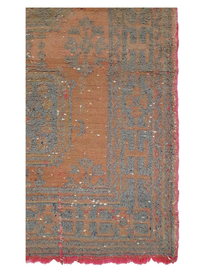 Fasa Antique Ushak 40586 Orange Grey Traditional Antique Rug