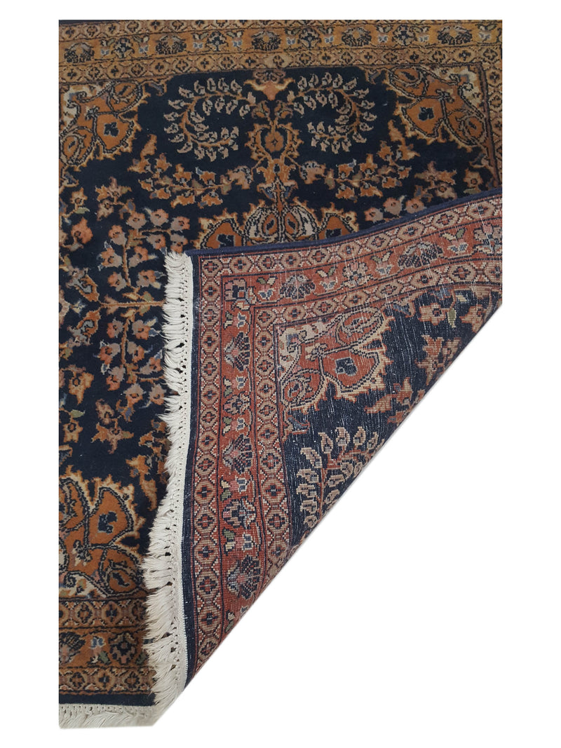 Pacific Sarouk 40596 Navy Gold Traditional Hand Knotted Rug