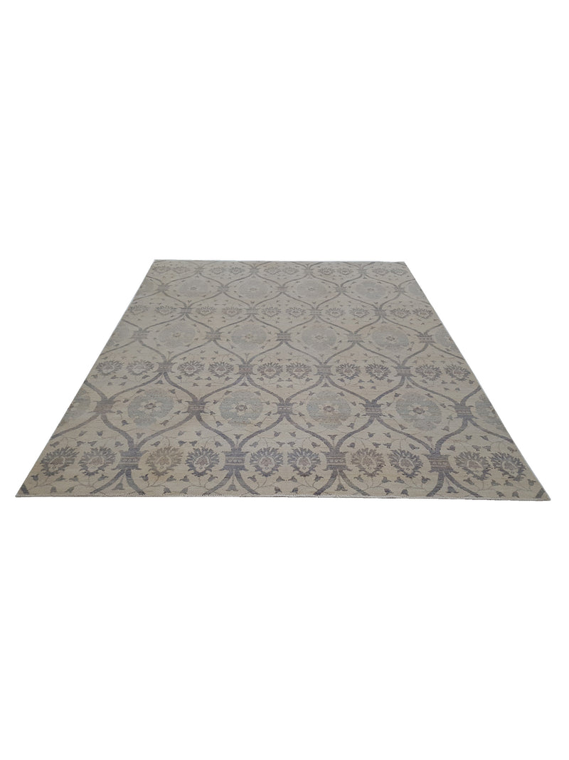 Pacific Ziegler 40629 Ivory Grey Transitional Hand Knotted Rug