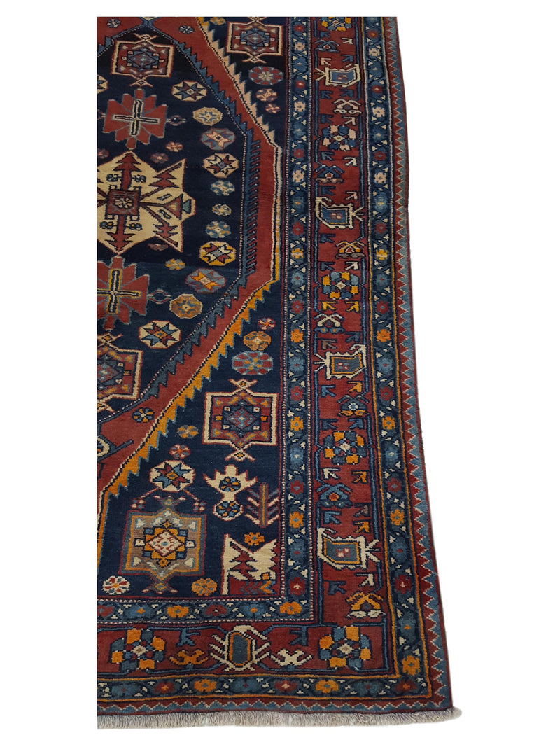 Pacific Hamadan 40639 Navy Red Traditional Hand Knotted Rug