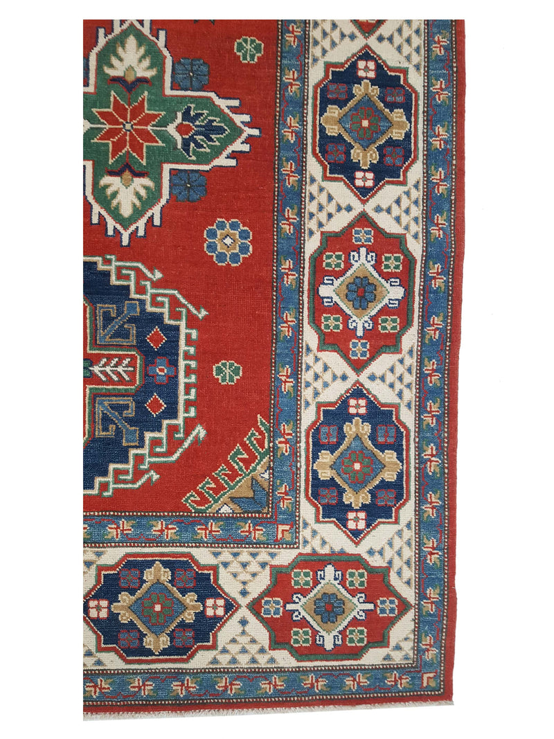 Pacific Kazak 40749 Red Ivory Traditional Hand Knotted Rug
