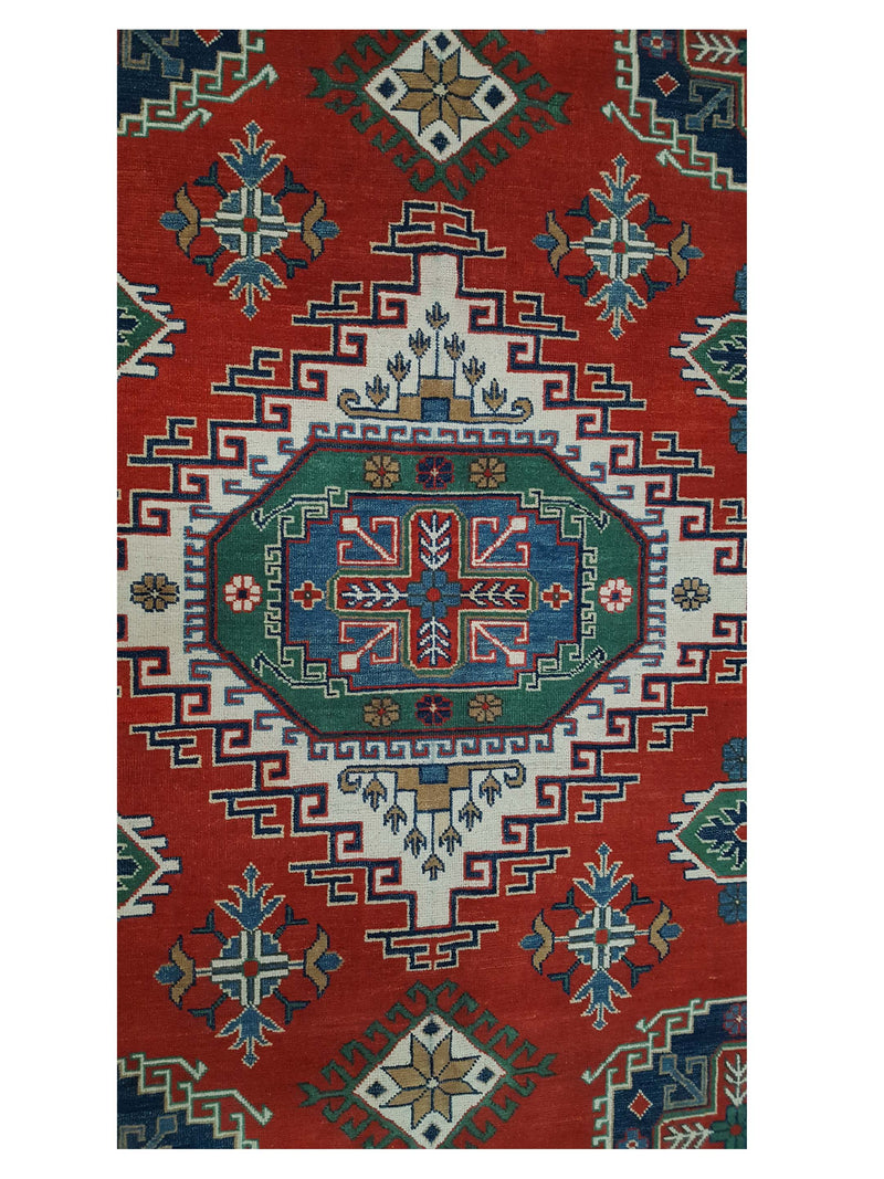 Pacific Kazak 40749 Red Ivory Traditional Hand Knotted Rug