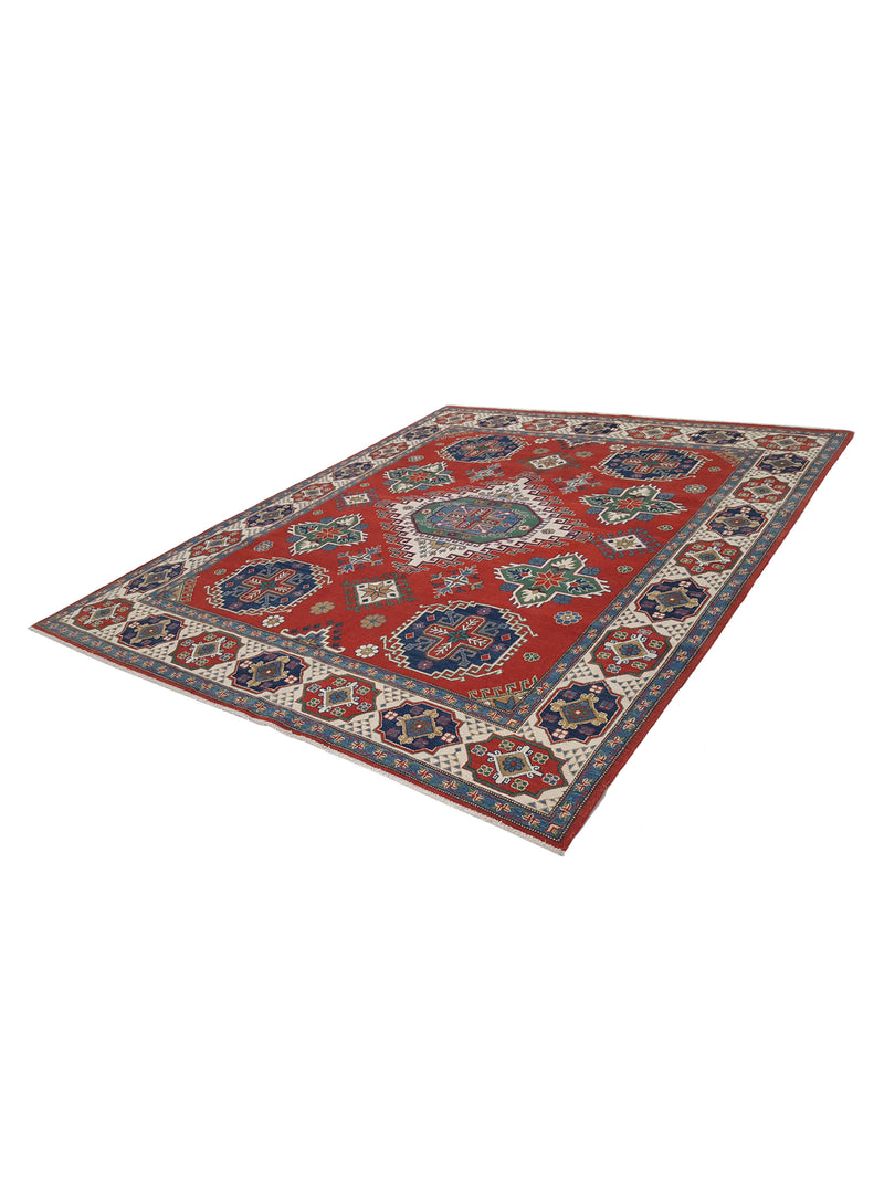 Pacific Kazak 40749 Red Ivory Traditional Hand Knotted Rug