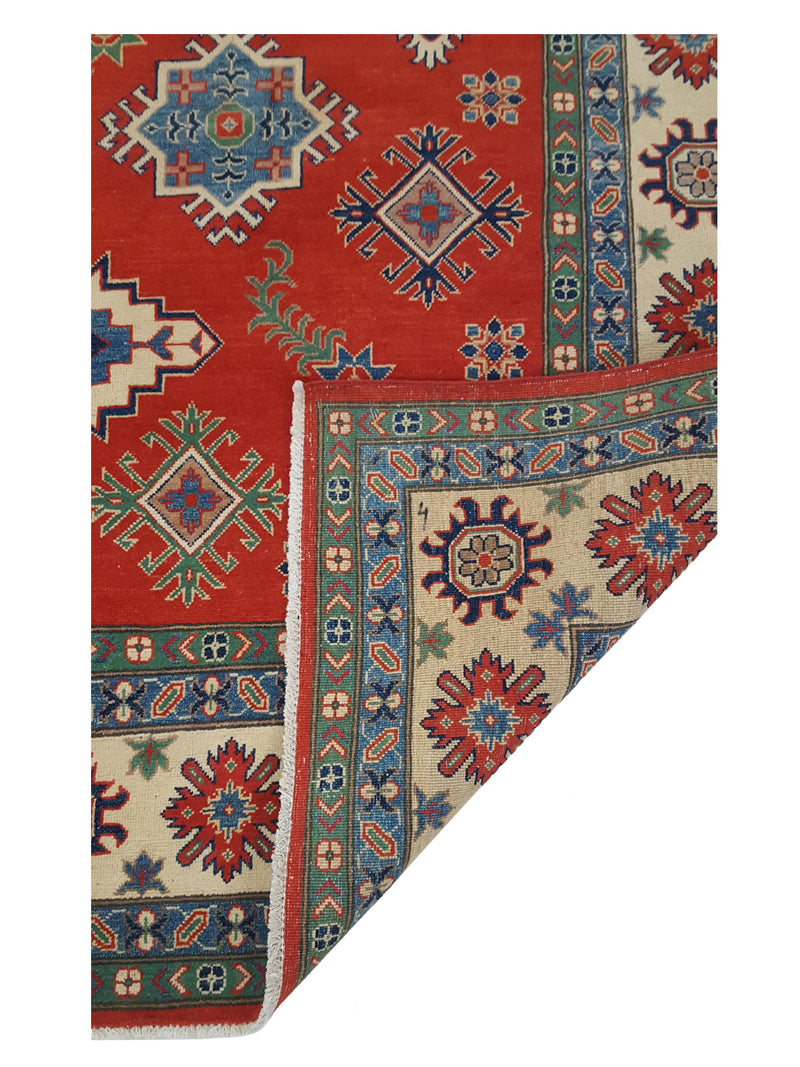 Pacific Kazak 40766 Red Ivory Traditional Hand Knotted Rug