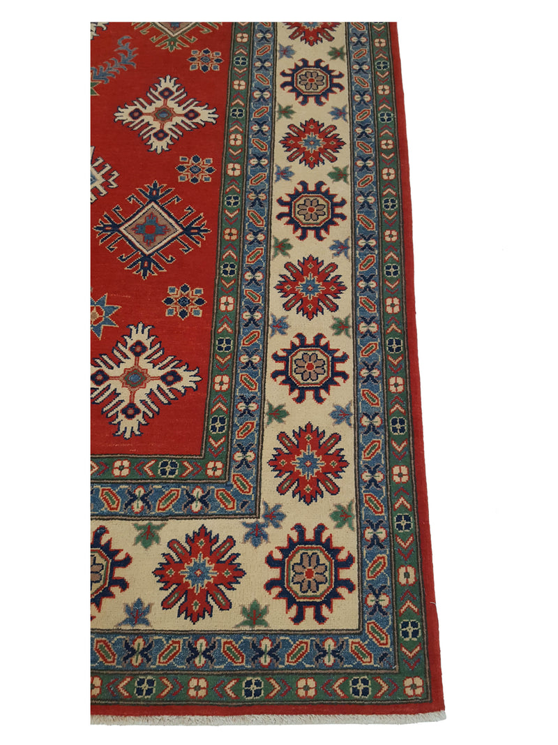 Pacific Kazak 40766 Red Ivory Traditional Hand Knotted Rug