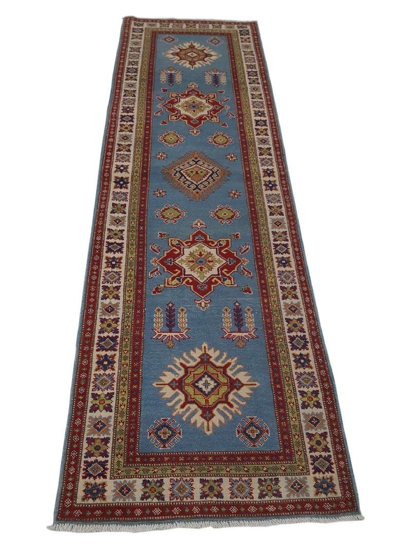 Pacific Kazak 40795 Blue Ivory Traditional Hand Knotted Rug