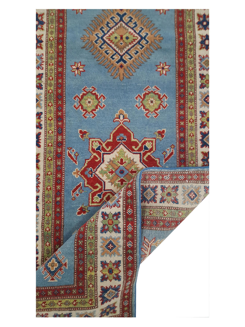 Pacific Kazak 40795 Blue Ivory Traditional Hand Knotted Rug