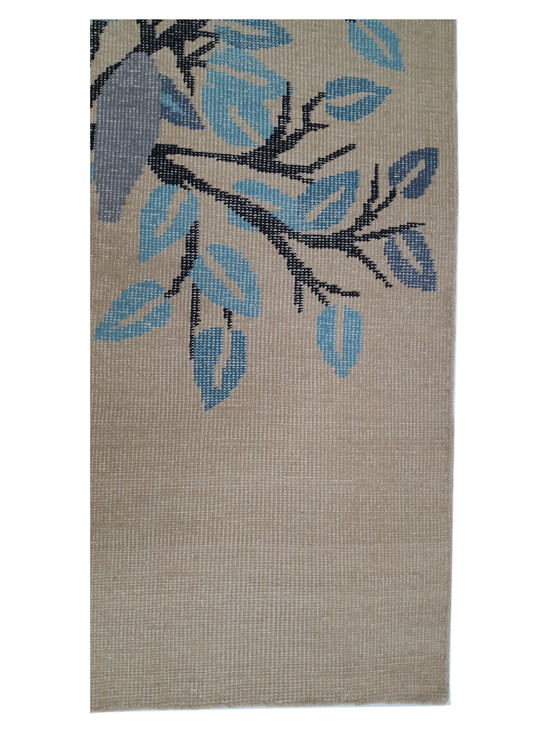 Pacific Vintage Tree Of Life 40824 Ivory Blue Vintage Hand Knotted Rug