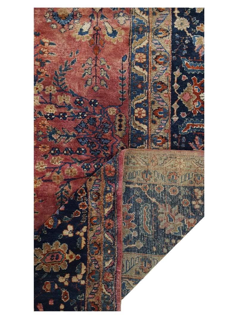 Pacific Sarouk 40829 Rust Navy Traditional Hand Knotted Rug
