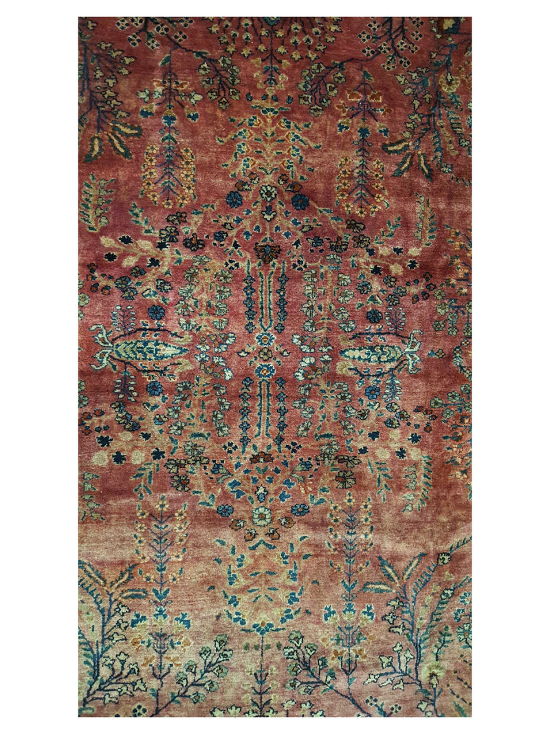 Pacific Sarouk 40829 Rust Navy Traditional Hand Knotted Rug
