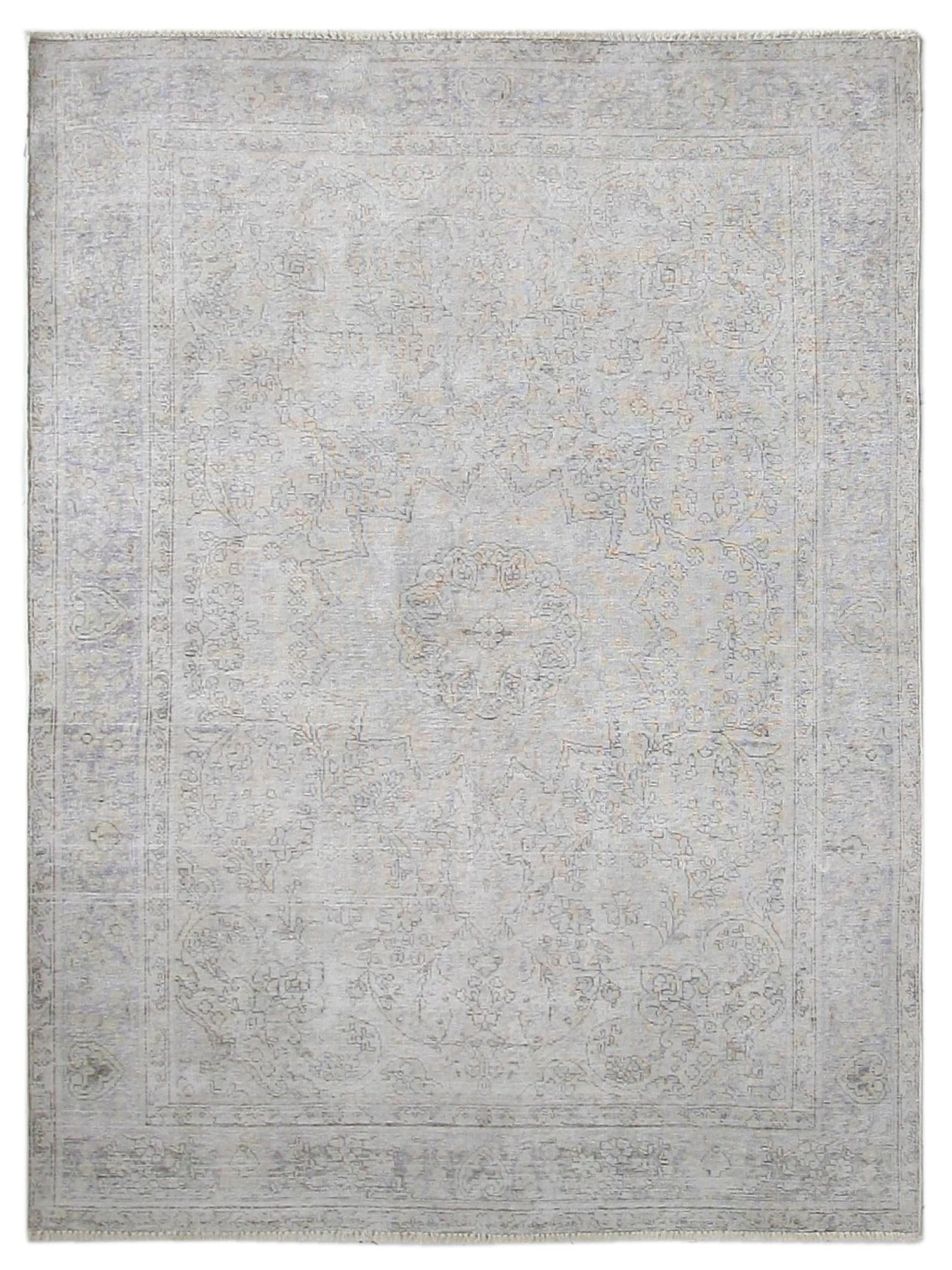 Pacific Vintage 40919 Beige Beige Vintage Hand Knotted Rug