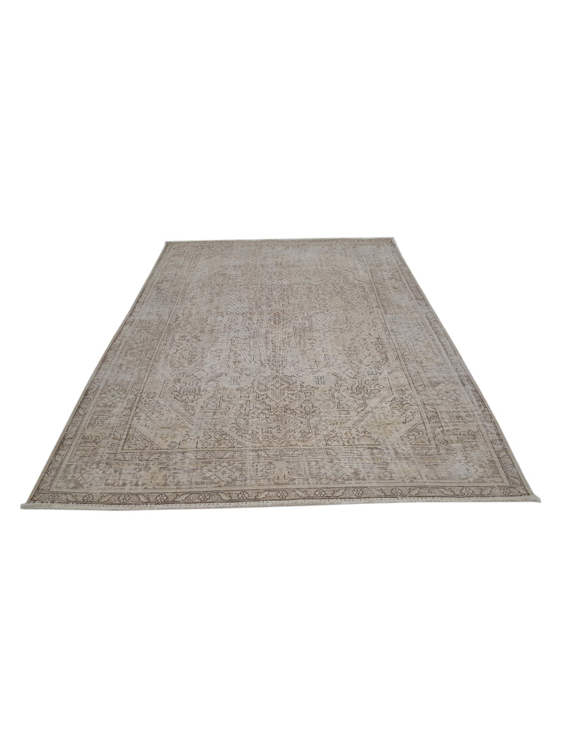Pacific Vintage 40937 Beige Beige Vintage Hand Knotted Rug