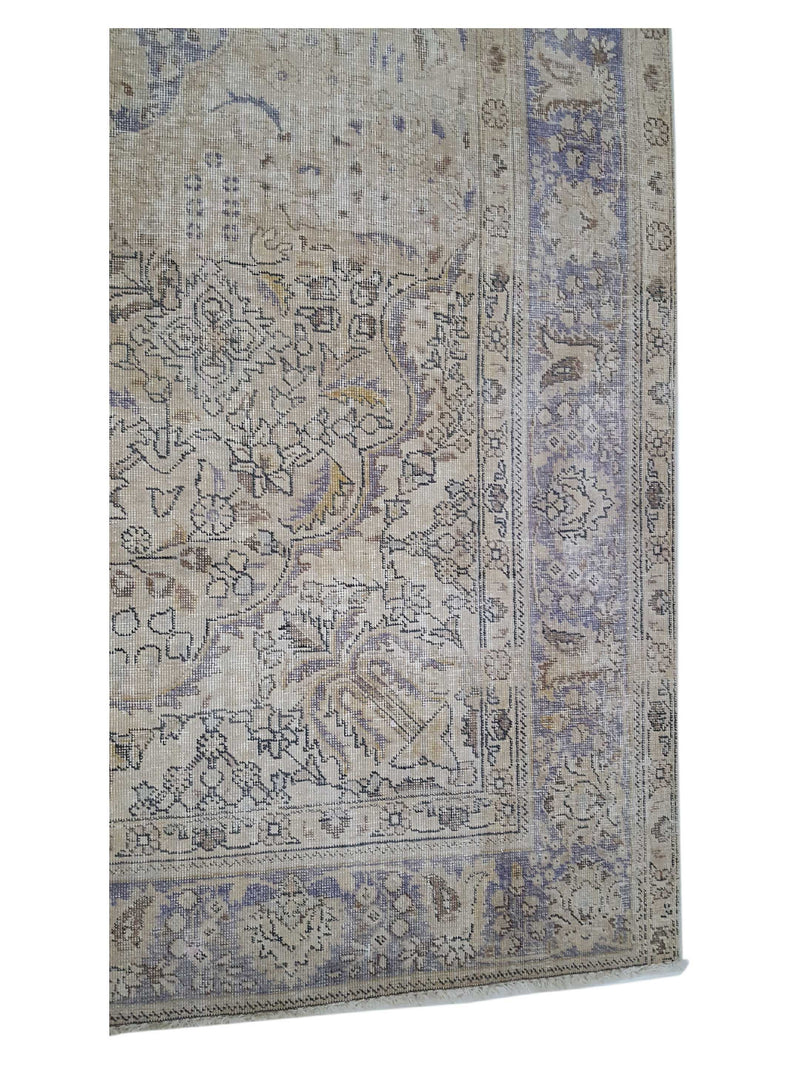 Pacific Vintage 41026 Ivory Purple Vintage Hand Knotted Rug