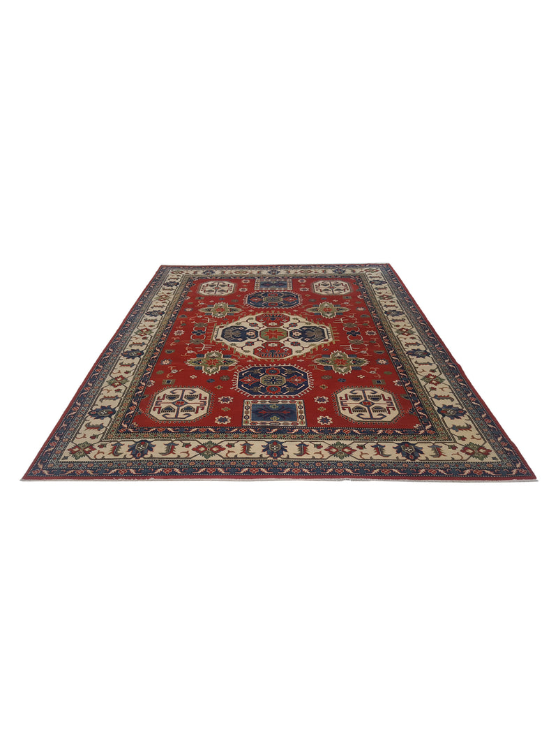 Pacific Kazak 41146 Red Ivory Traditional Hand Knotted Rug