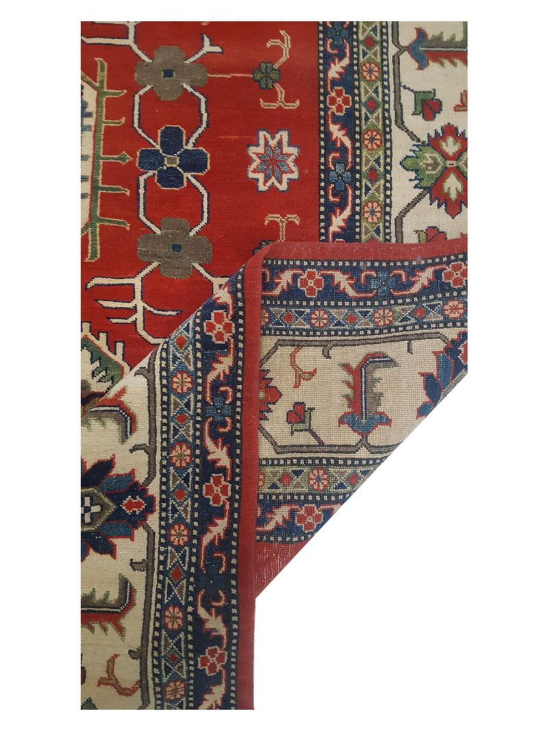 Pacific Kazak 41146 Red Ivory Traditional Hand Knotted Rug